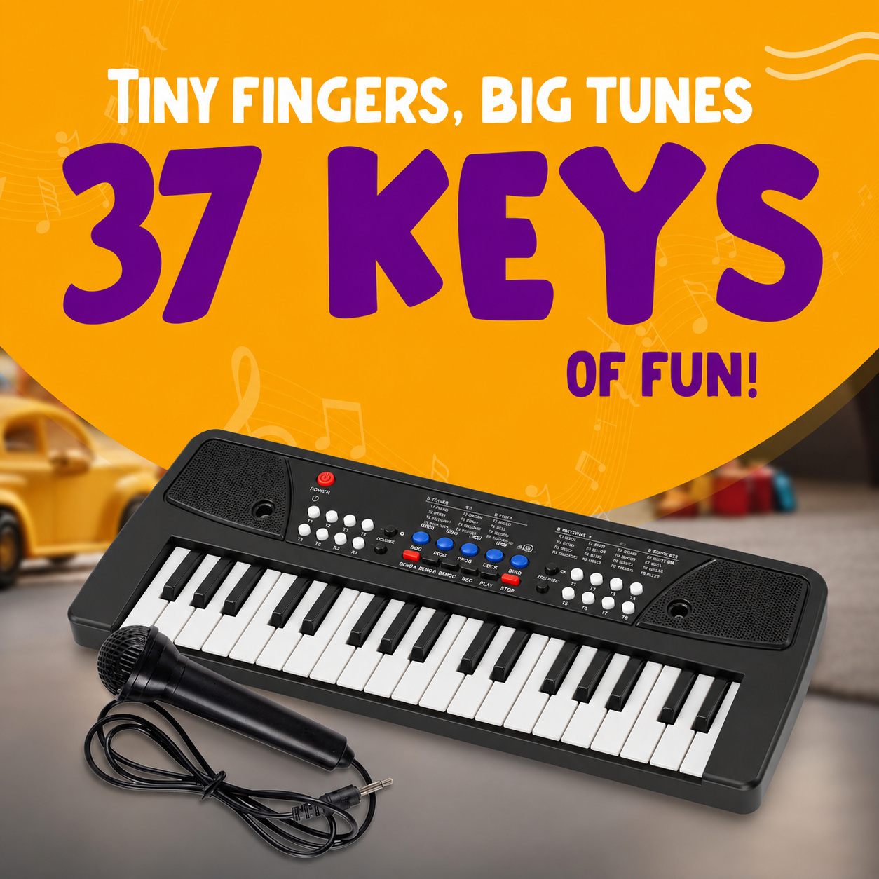 KLOOVY 37 Keys Keyboard Piano Toy with Recording, Rhythms & Animal Sounds