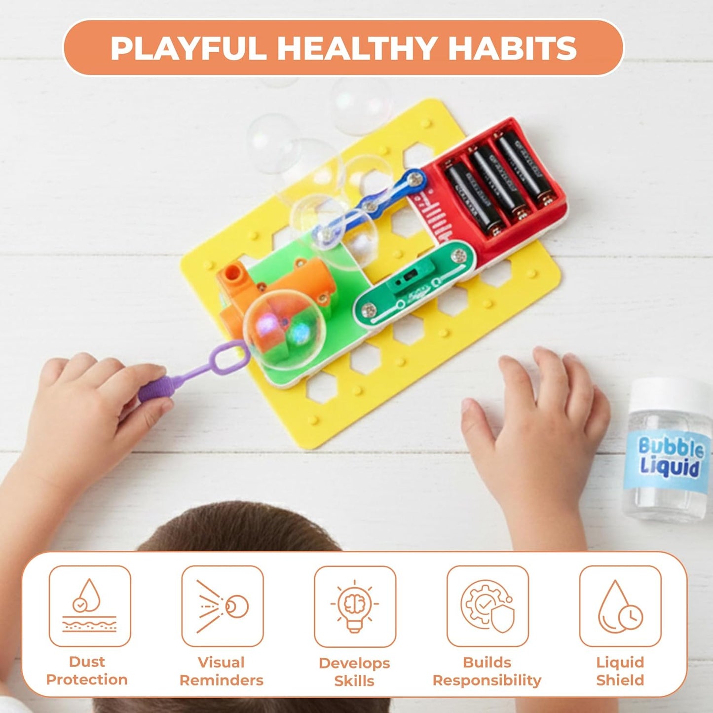 KLOOVY Science Circuit 3-in-1 STEAM Learning DIY Science Experiment Kit to Make Vacuum Cleaner, Bubble Maker & Blowing Ball Circuit Board Educational Toy for Boys & Girls Ages 8+ Years