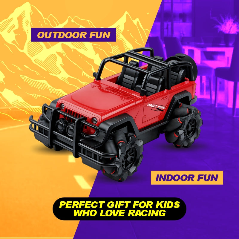KLOOVY Drift King RC Drift Car for Kids | 2.4GHz Remote Control Sports Car | Rechargeable Battery | High Speed Racing & Drifting | USB Charging | LED Lights | Indoor & Outdoor Toy for Boys & Girls 6+ Years