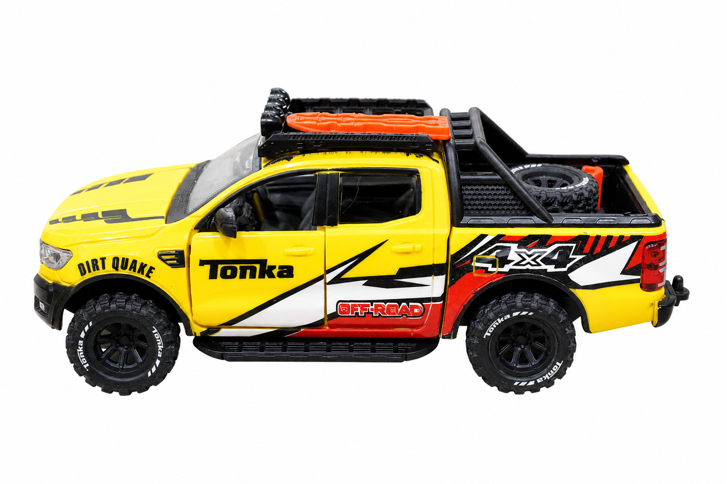 KLOOVY Tonka Dirt Drifter Pull Back Car Toy with Openable Tailgate and Doors for Kids