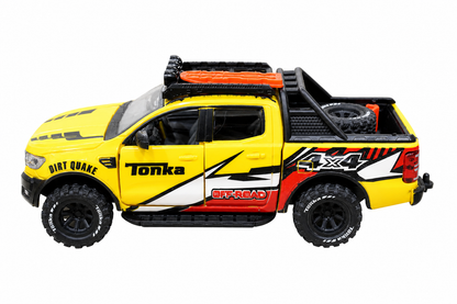 KLOOVY Tonka Dirt Drifter Pull Back Car Toy with Openable Tailgate and Doors for Kids