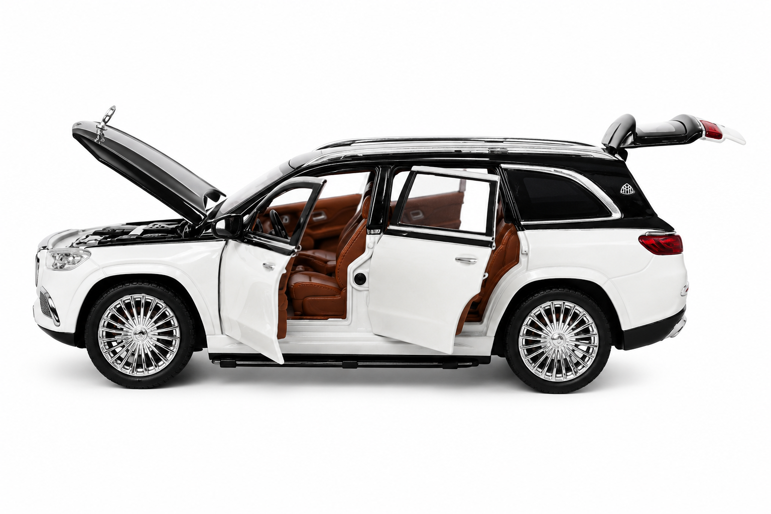 KLOOVY Mercedes Maybach GLS600 1:24 Toy Car Metal Pull Back Diecast Car with Openable Door and Sound Light, Gifts Toys for Kids