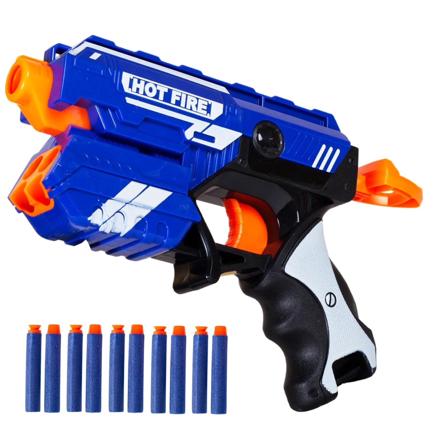 KLOOVY Blaze Storm Toy Gun with 5 Foam Bullets & 5 Suction Dart Bullets | Toy Gun for Kids | Fun Target Shooting Blaster Gun Toy | Blue | No Batteries Required