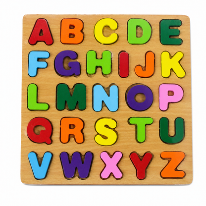 KLOOVY Wooden Alphabet Puzzle Board for Kids | ABC A-Z Wooden Letter Puzzle | Montessori Educational Learning Toy | Age 3+ Years