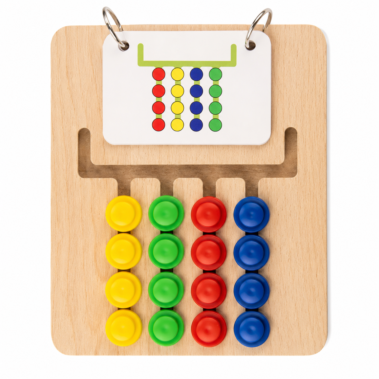 KLOOVY Wooden Montessori Slide Puzzles Color Matching Brain Development Toy Kids