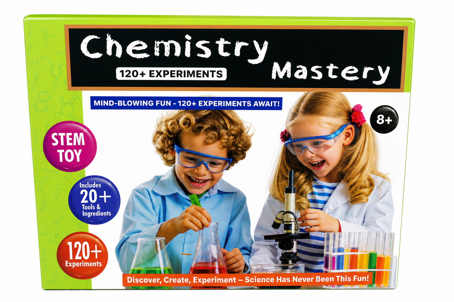 KLOOVY Chemistry Mastery Science Kit for Kids | 120+ STEM Science Experiments for Boys & Girls Age 8-14 Years