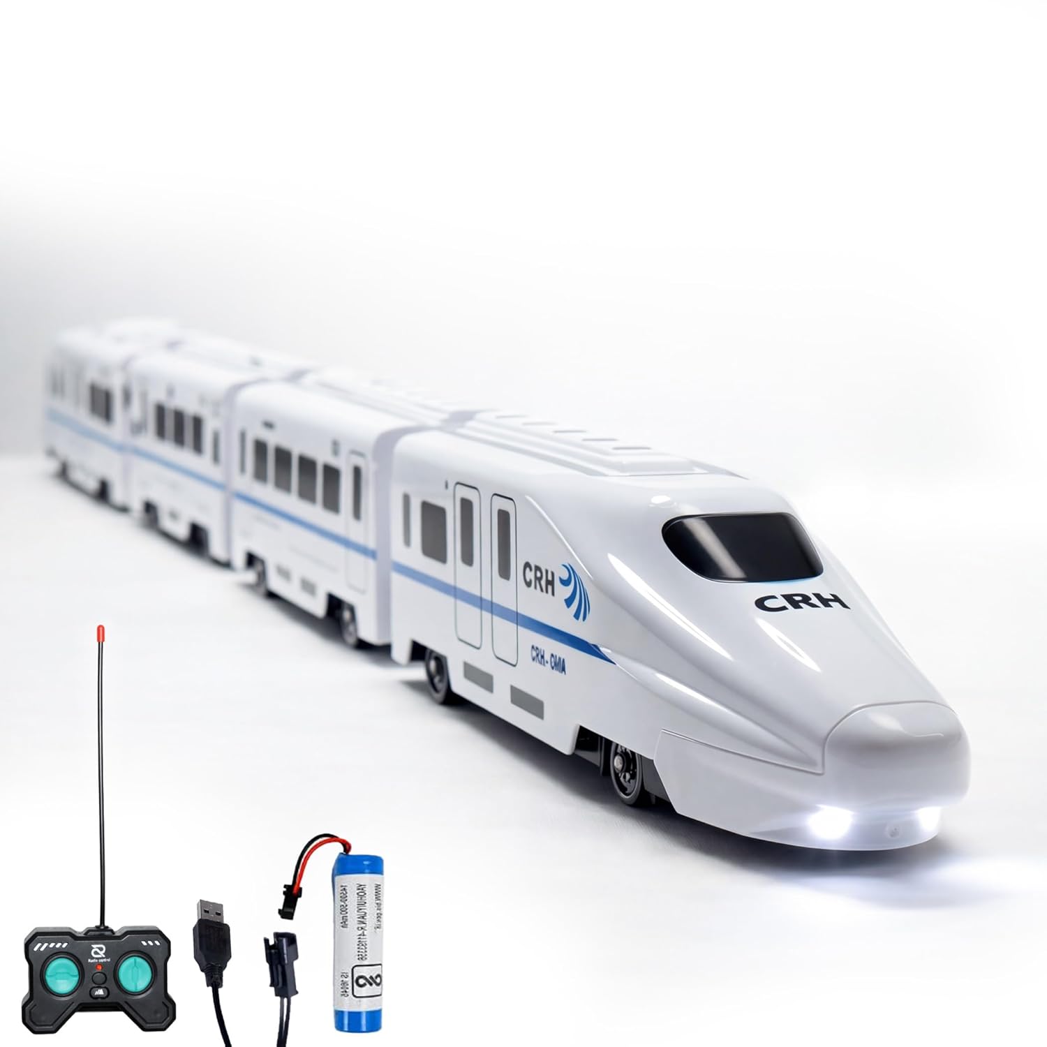 KLOOVY Remote Control High Speed Train Toy for Kids with Light & Sound | Detachable Magnetic Carriages | Smooth Wheels | Educational Electric Toy Train Set for Boys & Girls 3+ Years