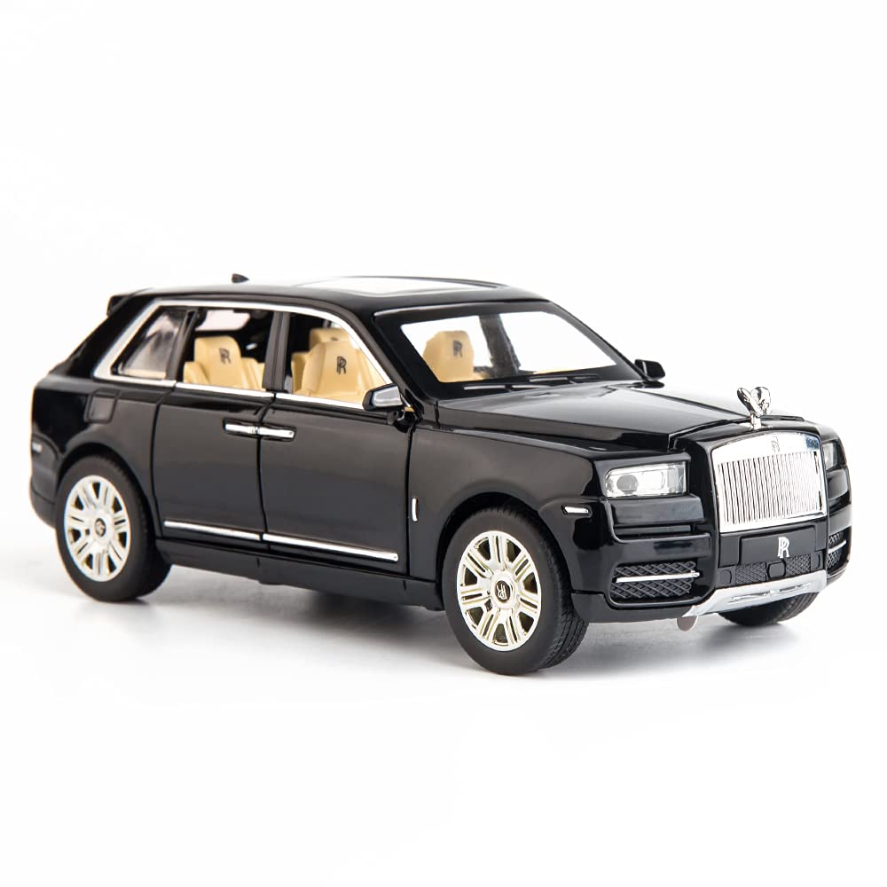 KLOOVY Rolls Royce CULLINAN 1:24 Toy Car Metal Pull Back Diecast Car with Openable Door and Sound Light, Gifts Toys for Kids