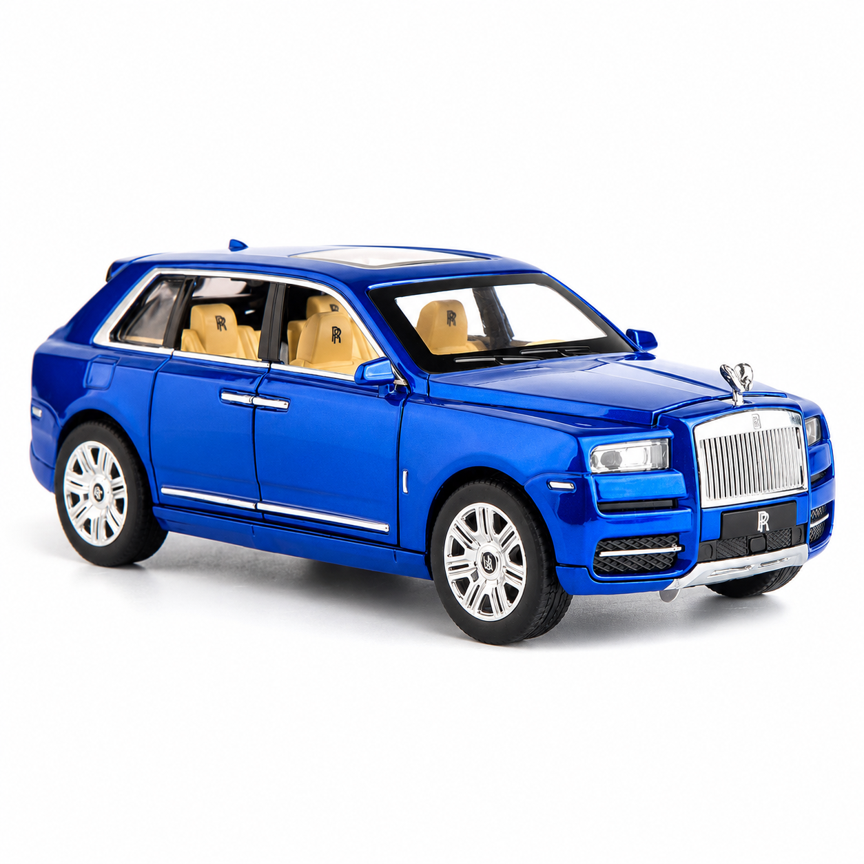 KLOOVY Rolls Royce CULLINAN 1:24 Toy Car Metal Pull Back Diecast Car with Openable Door and Sound Light, Gifts Toys for Kids