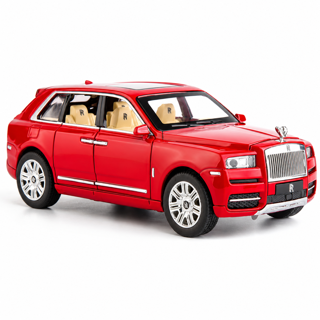 KLOOVY Rolls Royce CULLINAN 1:24 Toy Car Metal Pull Back Diecast Car with Openable Door and Sound Light, Gifts Toys for Kids