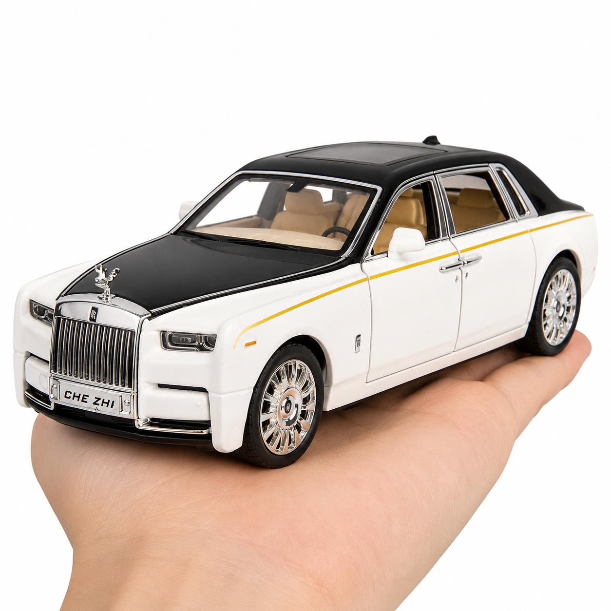 KLOOVY Royals hub Rolls Royce Phantom Model Car 1:32 Scale Exclusive Alloy Metal Pull Back Die-cast Car Toy with Openable Doors & Light Music Boys Toys for Kids (Phantom 1:32)