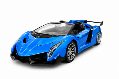 KLOOVY 1:18 Scale RC Sport Model Car, Remote Control with Lights, Forward/Reverse/Left/Right Steering, USB Rechargeable, for 6+ Age Kids