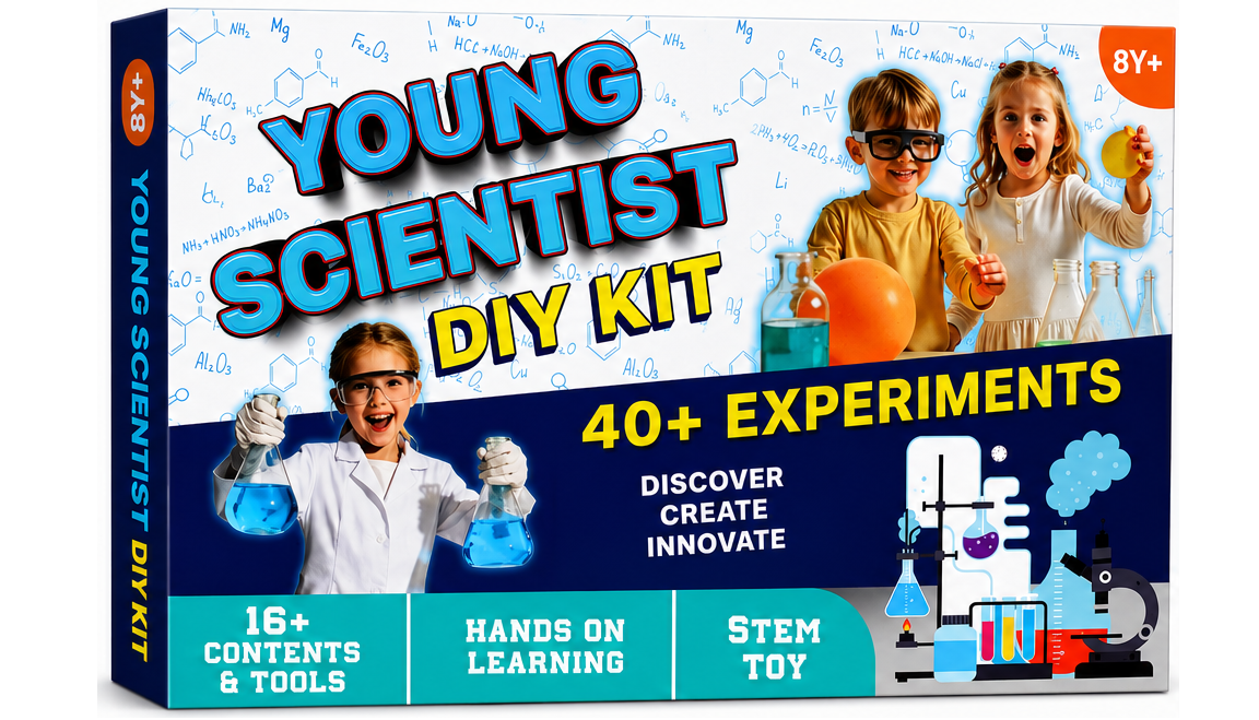 KLOOVY Young Scientist DIY Science Kit - 40+ Experiments