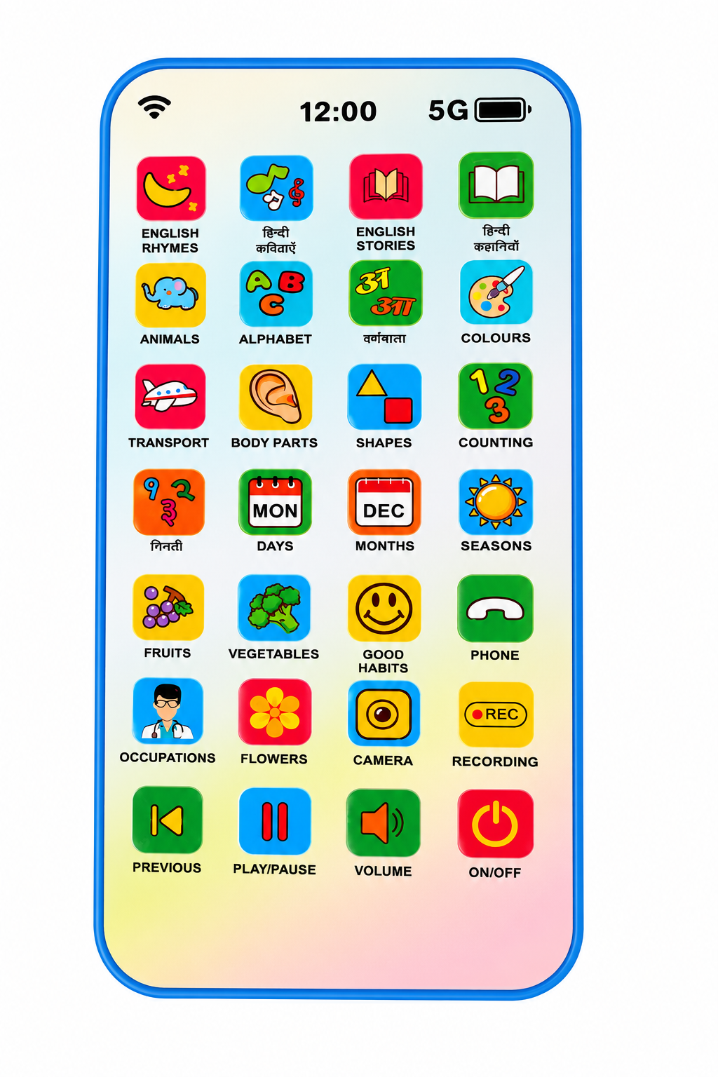 KLOOVY Kids Educational Toys Edu Mobile Phone with Seaworld Desgin