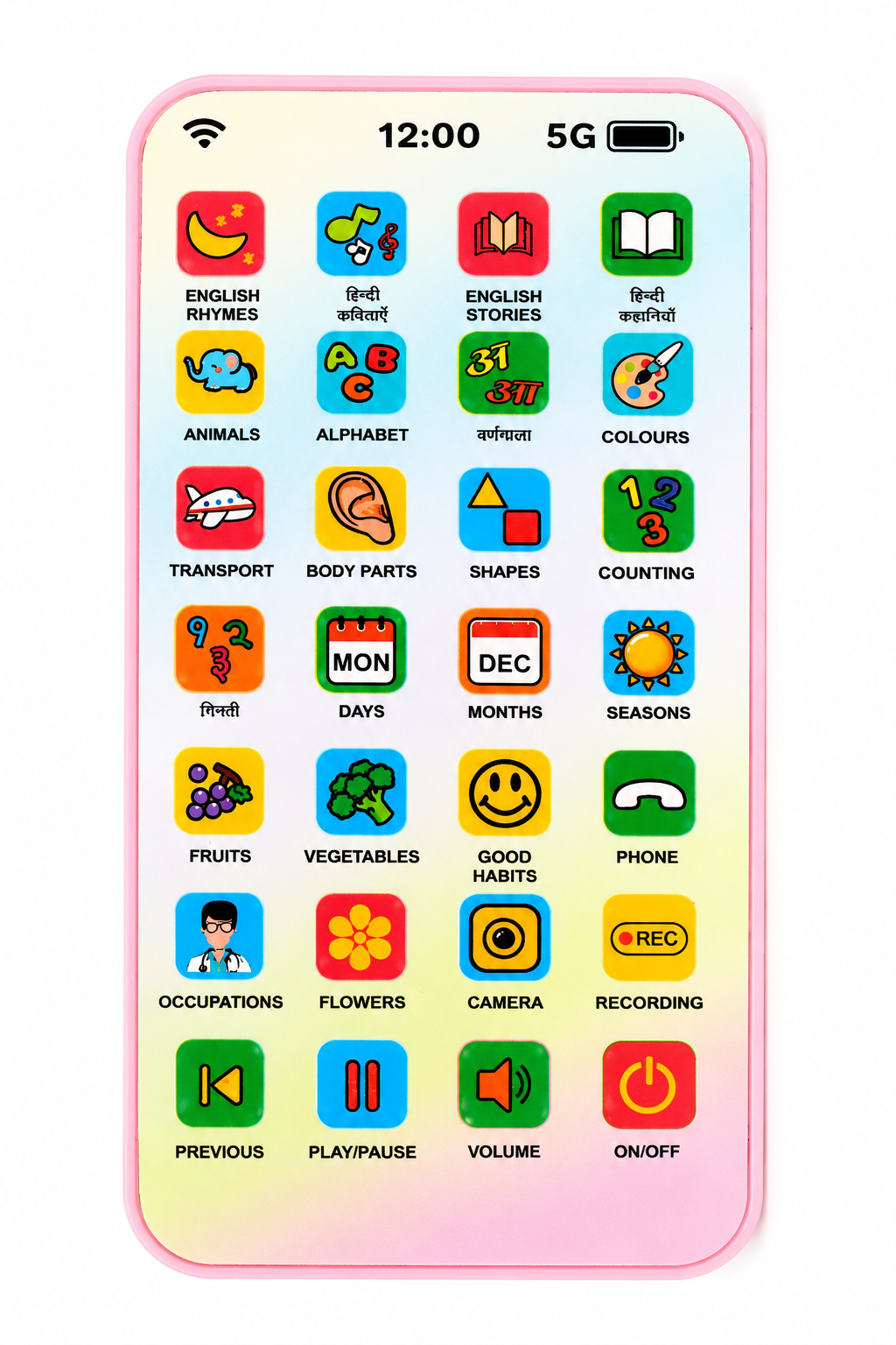 KLOOVY Kids Educational Toys Edu Mobile Phone with Astronaut Design