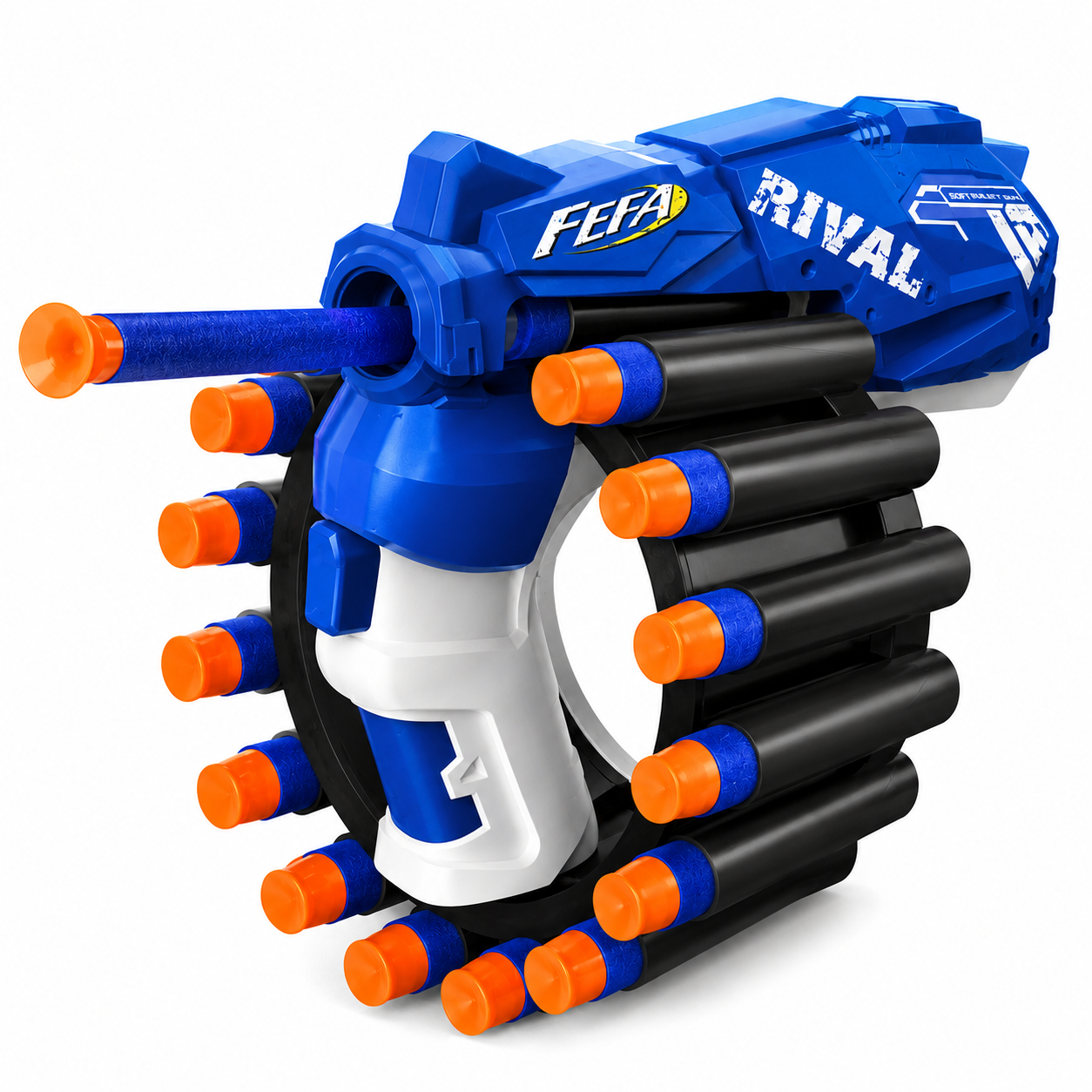 KLOOVY Soft Bullet Gun with Foam Darts | Manual Blaster Toy for Kids Darts & Plastic Bullets ( Blue )