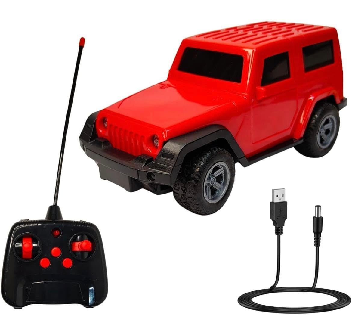 KLOOVY RC Thar Jeep with Mist Spray On/Off, USB Rechargeable, LED Lights & Music