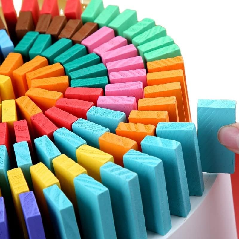 KLOOVY 12 Color Wooden Domino Building Blocks Educational Toys For Kids 4+