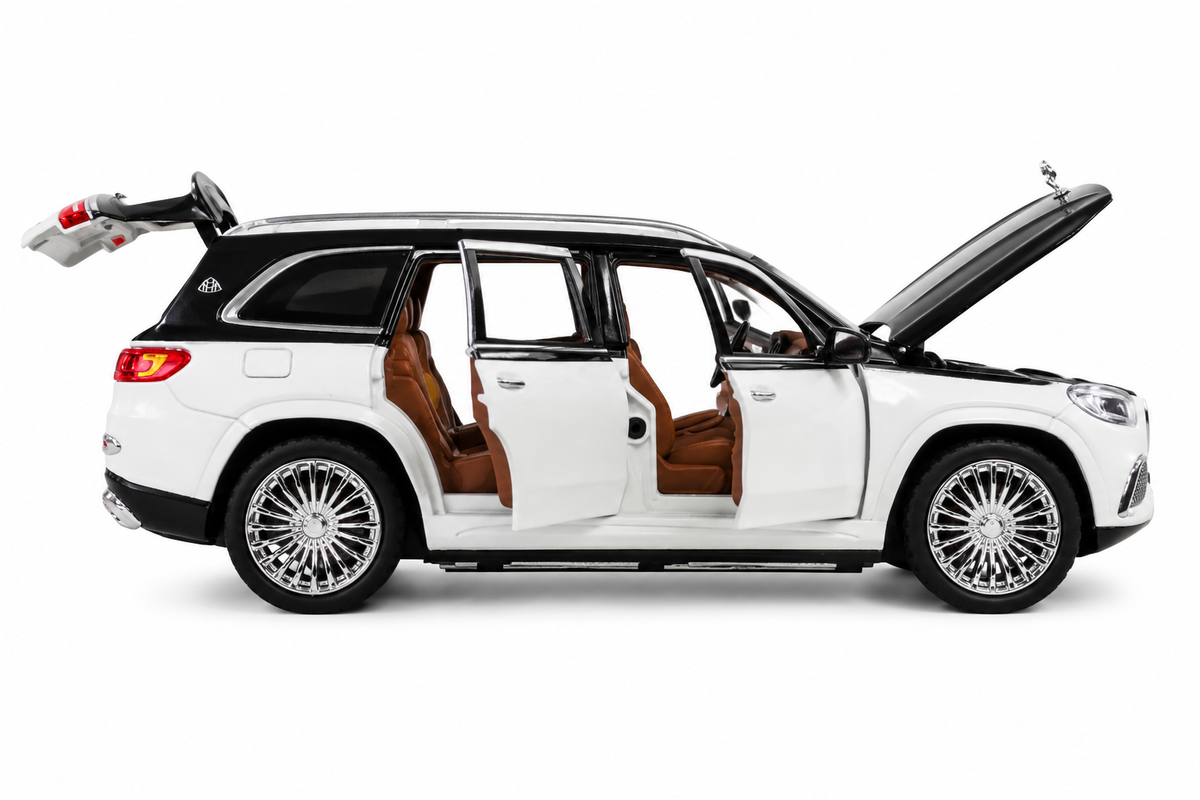 KLOOVY Mercedes Maybach GLS600 1:24 Toy Car Metal Pull Back Diecast Car with Openable Door and Sound Light, Gifts Toys for Kids
