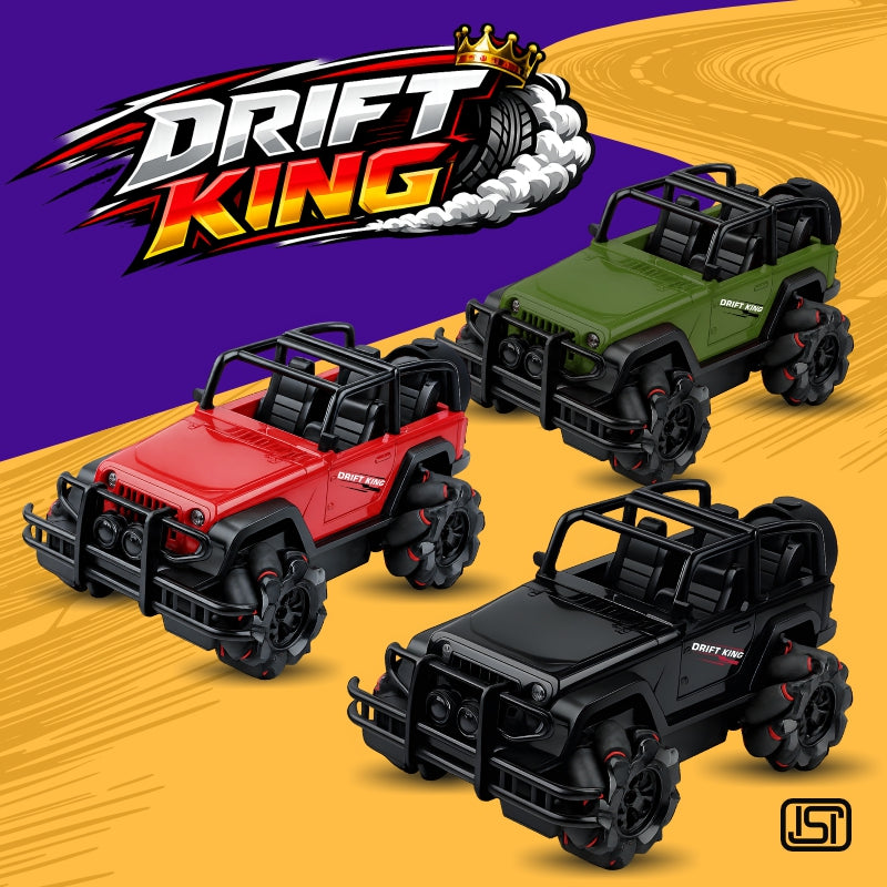 KLOOVY Drift King RC Drift Car for Kids | 2.4GHz Remote Control Sports Car | Rechargeable Battery | High Speed Racing & Drifting | USB Charging | LED Lights | Indoor & Outdoor Toy for Boys & Girls 6+ Years