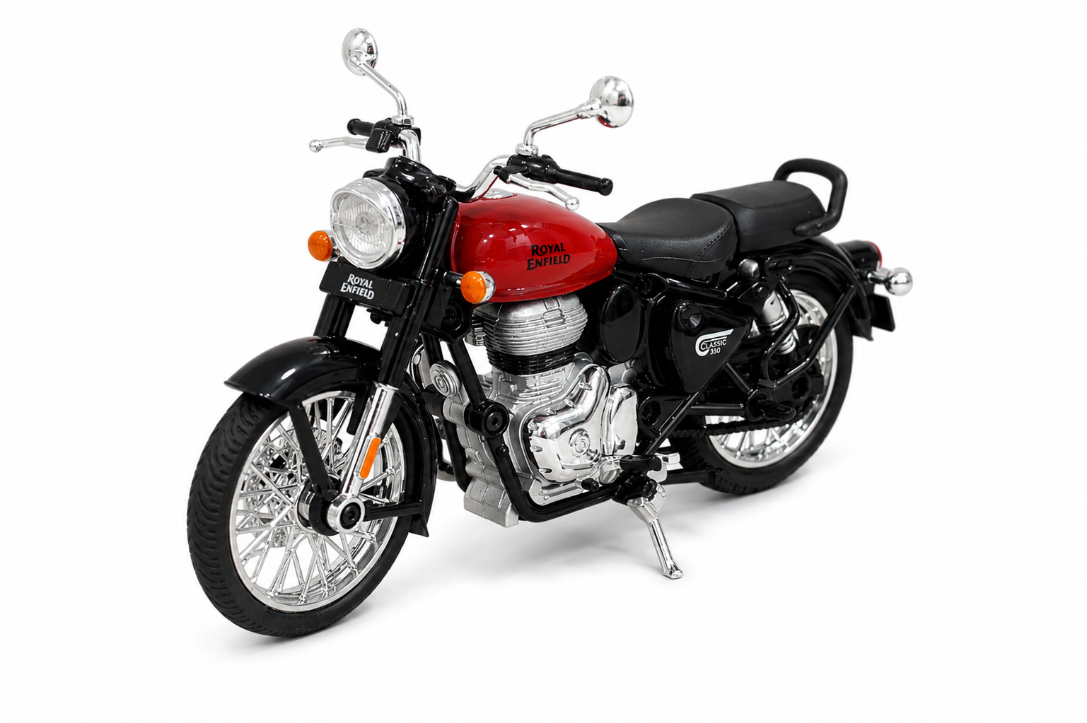 KLOOVY Royal Enfield Classic 350 Scale Model With 3 Colored Fuel Tank Pull Back Toy