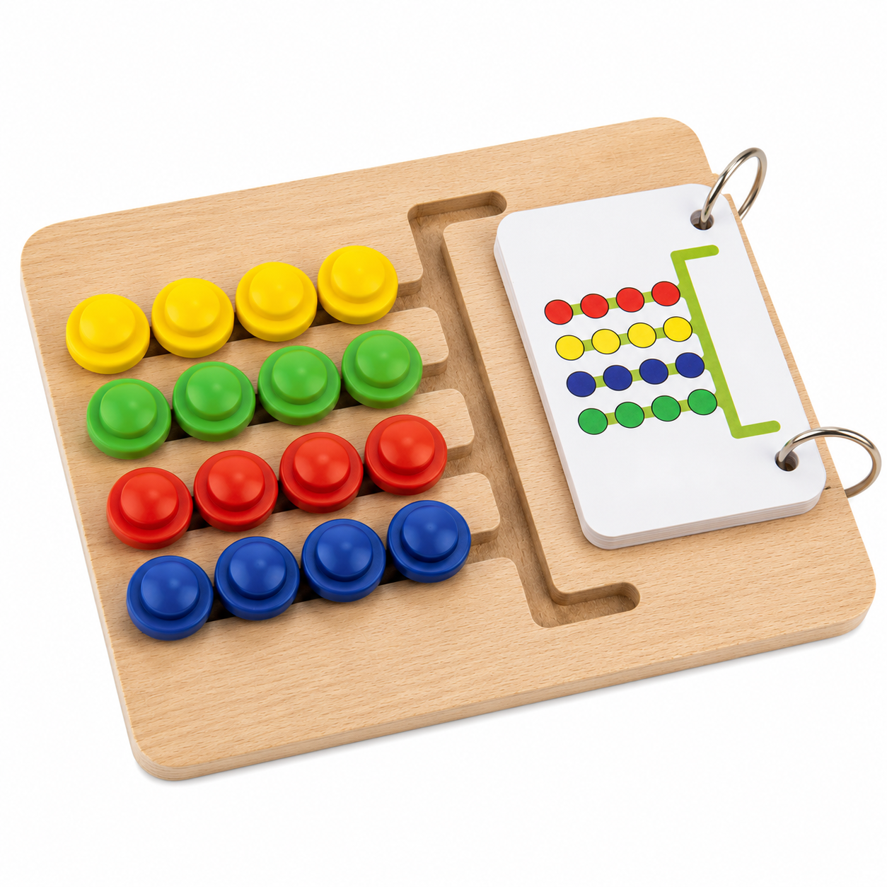 KLOOVY Wooden Montessori Slide Puzzles Color Matching Brain Development Toy Kids