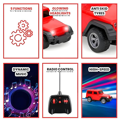 KLOOVY RC Thar Jeep with Mist Spray On/Off, USB Rechargeable, LED Lights & Music