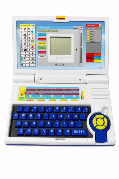 KLOOVY Educational Computer ABC and 123 Learning Kids Laptop with LED Display and Music