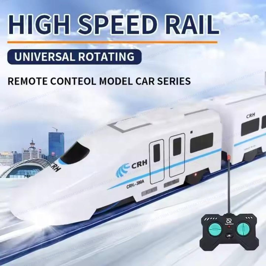 KLOOVY Remote Control High Speed Train Toy for Kids with Light & Sound | Detachable Magnetic Carriages | Smooth Wheels | Educational Electric Toy Train Set for Boys & Girls 3+ Years