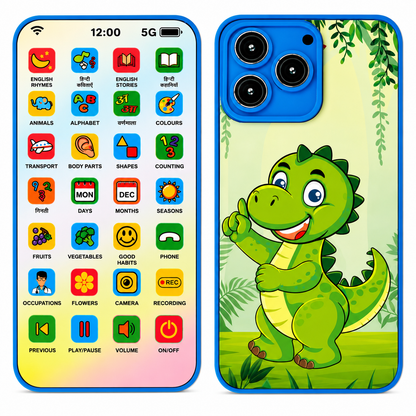 KLOOVY Kids Educational Toys Edu Mobile Phone with Dinosaur Desgin