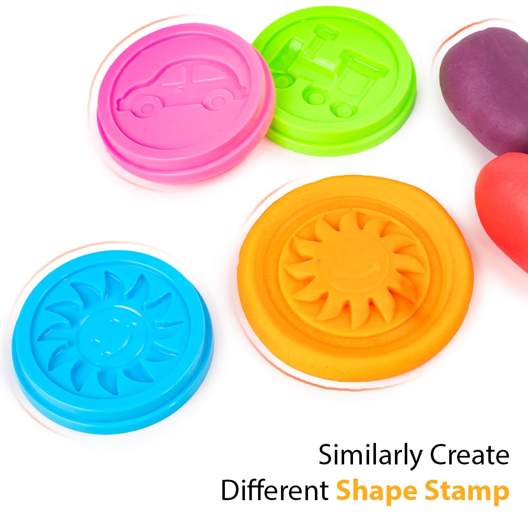 KLOOVY 6 in 1 Ultimate Dough Having 6 Tubs of Different Color Dough (60g Each) & 24 Moulds, Smooth, Non Sticky Clay & Dough Kit Activity Toys for Kids