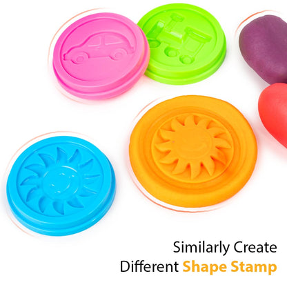 KLOOVY 6 in 1 Ultimate Dough Having 6 Tubs of Different Color Dough (60g Each) & 24 Moulds, Smooth, Non Sticky Clay & Dough Kit Activity Toys for Kids