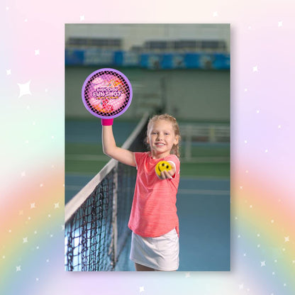 KLOOVY Magic Shot Hand Tennis Superhero Set | 2 Hand Tennis Paddles with 2 Soft Smiley Balls | Indoor & Outdoor Sports Toy | Adjustable Hand Strap | Kids Boys & Girls Age 6+