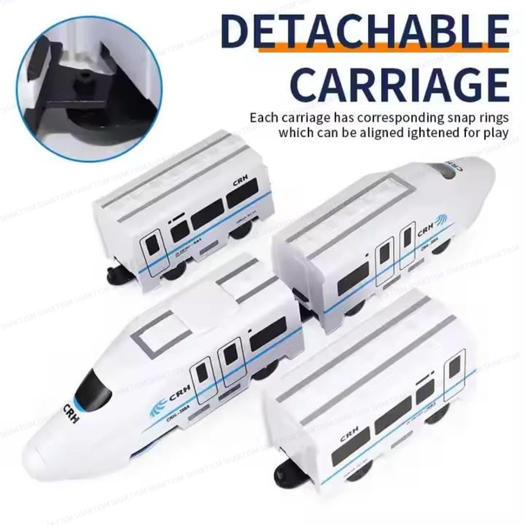 KLOOVY Remote Control High Speed Train Toy for Kids with Light & Sound | Detachable Magnetic Carriages | Smooth Wheels | Educational Electric Toy Train Set for Boys & Girls 3+ Years