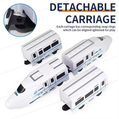 KLOOVY Remote Control High Speed Train Toy for Kids with Light & Sound | Detachable Magnetic Carriages | Smooth Wheels | Educational Electric Toy Train Set for Boys & Girls 3+ Years