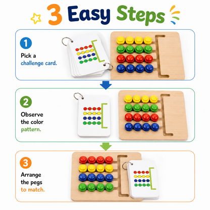 KLOOVY Wooden Montessori Slide Puzzles Color Matching Brain Development Toy Kids