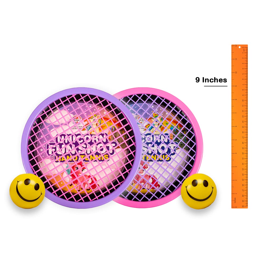 KLOOVY Magic Shot Hand Tennis Superhero Set | 2 Hand Tennis Paddles with 2 Soft Smiley Balls | Indoor & Outdoor Sports Toy | Adjustable Hand Strap | Kids Boys & Girls Age 6+