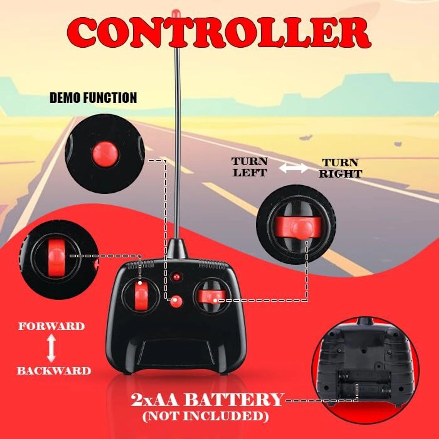 KLOOVY RC Thar Jeep with Mist Spray On/Off, USB Rechargeable, LED Lights & Music