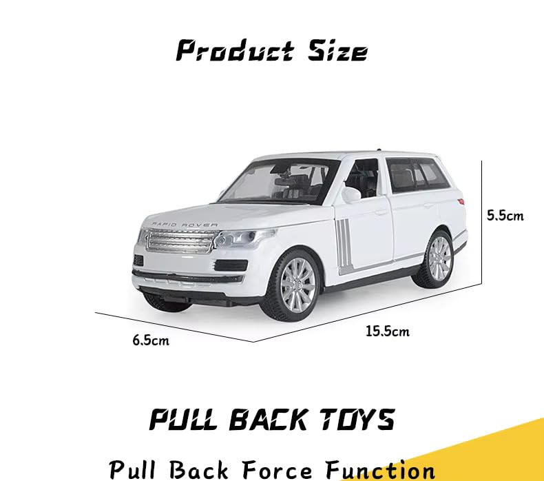 KLOOVY Range Rover SUV Metal Model Toy Car Big Size Diecast with Openable Doors Light Sound Pull Back Features