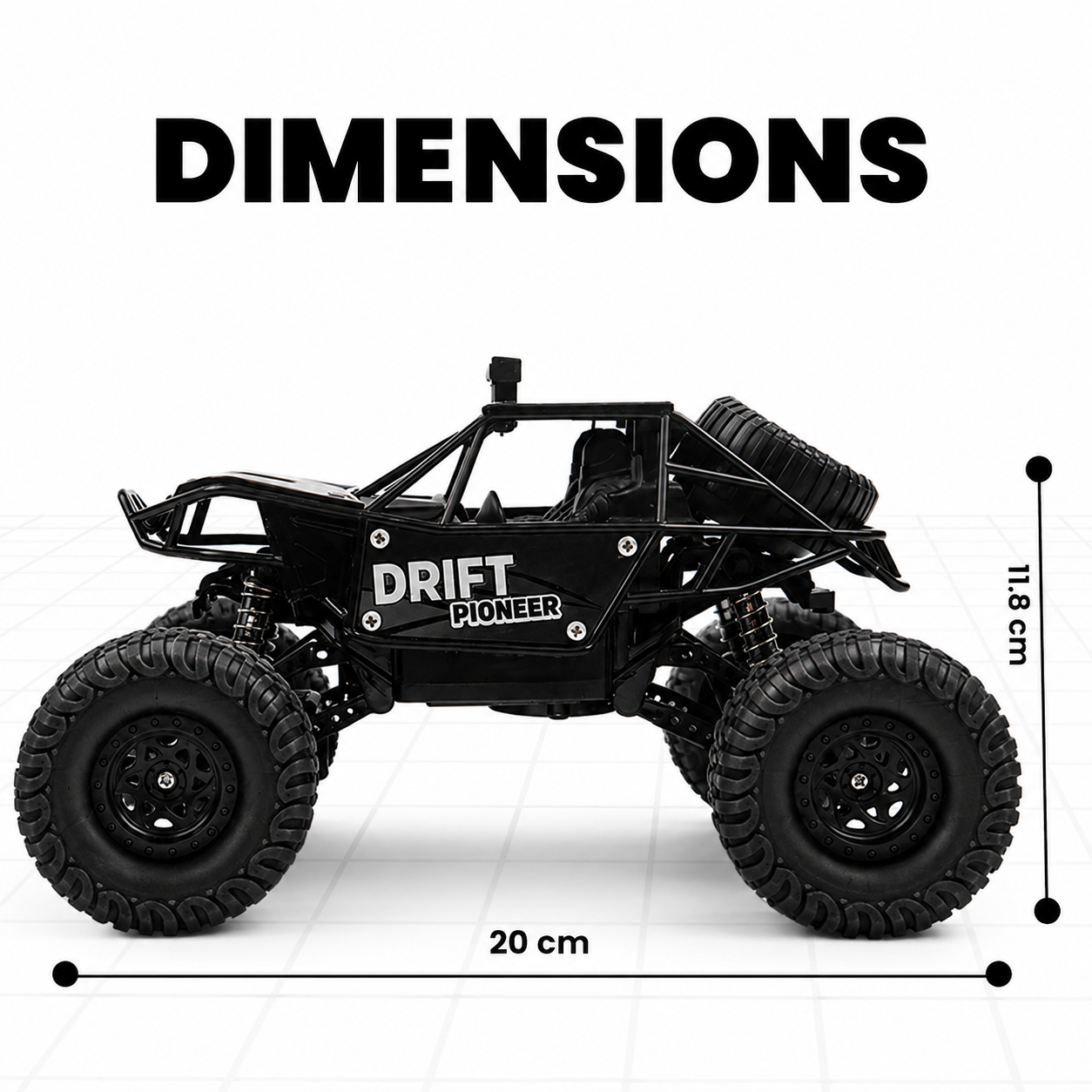 KLOOVY Rechargeable Remote Control Rock Crawler Car for Kids | 4x4 Off-Road RC Monster Truck with Smoke Mist Effect | 45° Climbing | High-Speed Toy Car for Boys & Girls 4+ Years