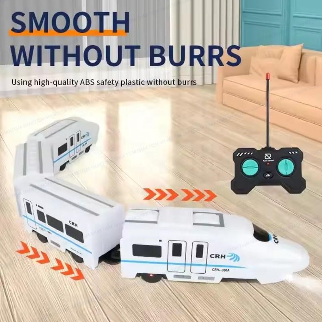 KLOOVY Remote Control High Speed Train Toy for Kids with Light & Sound | Detachable Magnetic Carriages | Smooth Wheels | Educational Electric Toy Train Set for Boys & Girls 3+ Years
