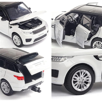 KLOOVY Range Rover SUV Metal Model Toy Car Big Size Diecast with Openable Doors Light Sound Pull Back Features