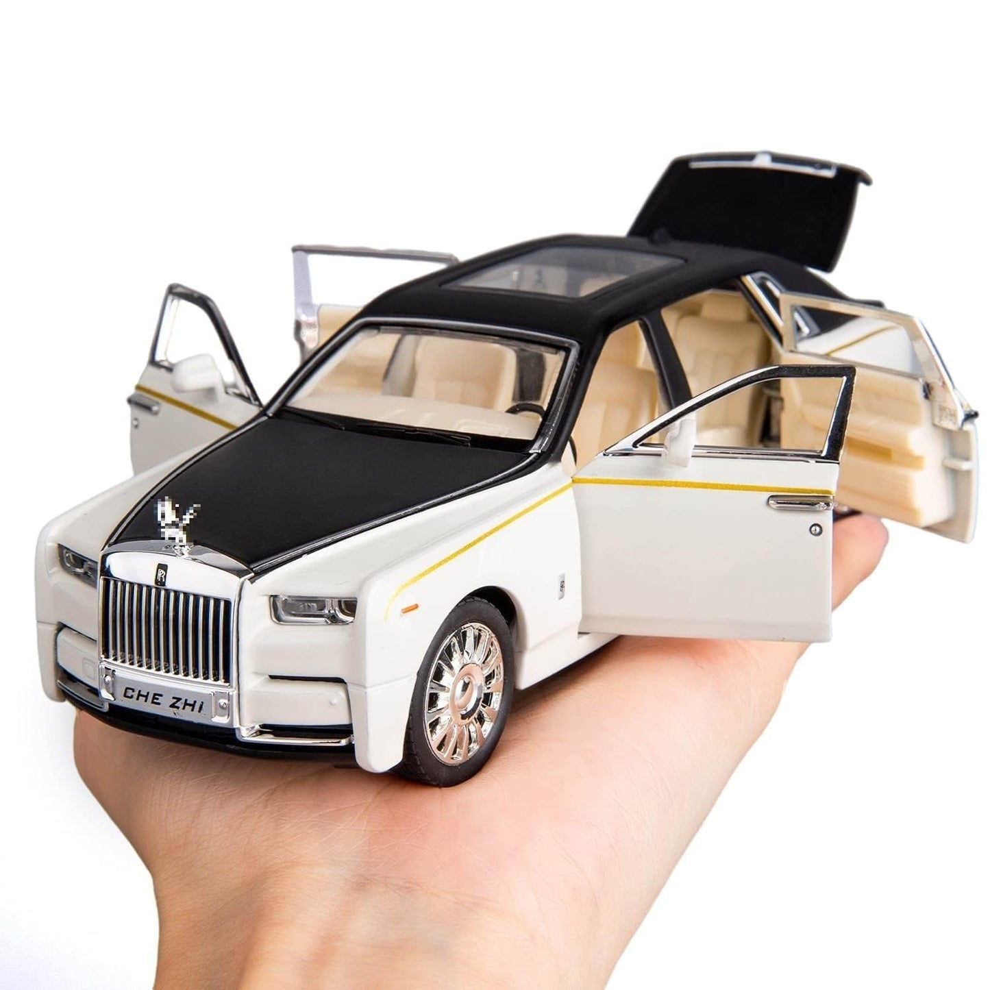 KLOOVY Royals hub Rolls Royce Phantom Model Car 1:32 Scale Exclusive Alloy Metal Pull Back Die-cast Car Toy with Openable Doors & Light Music Boys Toys for Kids (Phantom 1:32)