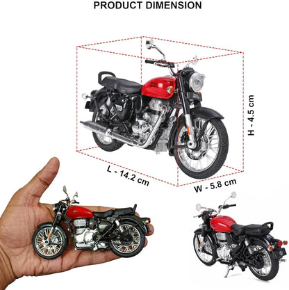 KLOOVY Royal Enfield Classic 350 Scale Model With 3 Colored Fuel Tank Pull Back Toy