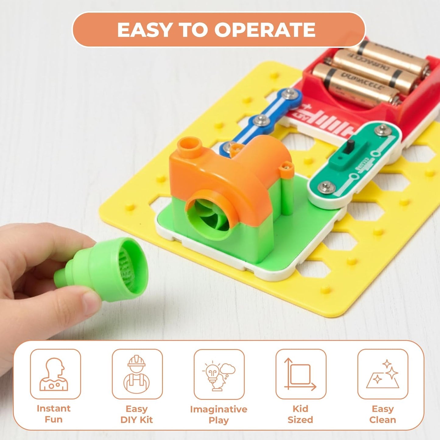KLOOVY Science Circuit 3-in-1 STEAM Learning DIY Science Experiment Kit to Make Vacuum Cleaner, Bubble Maker & Blowing Ball Circuit Board Educational Toy for Boys & Girls Ages 8+ Years