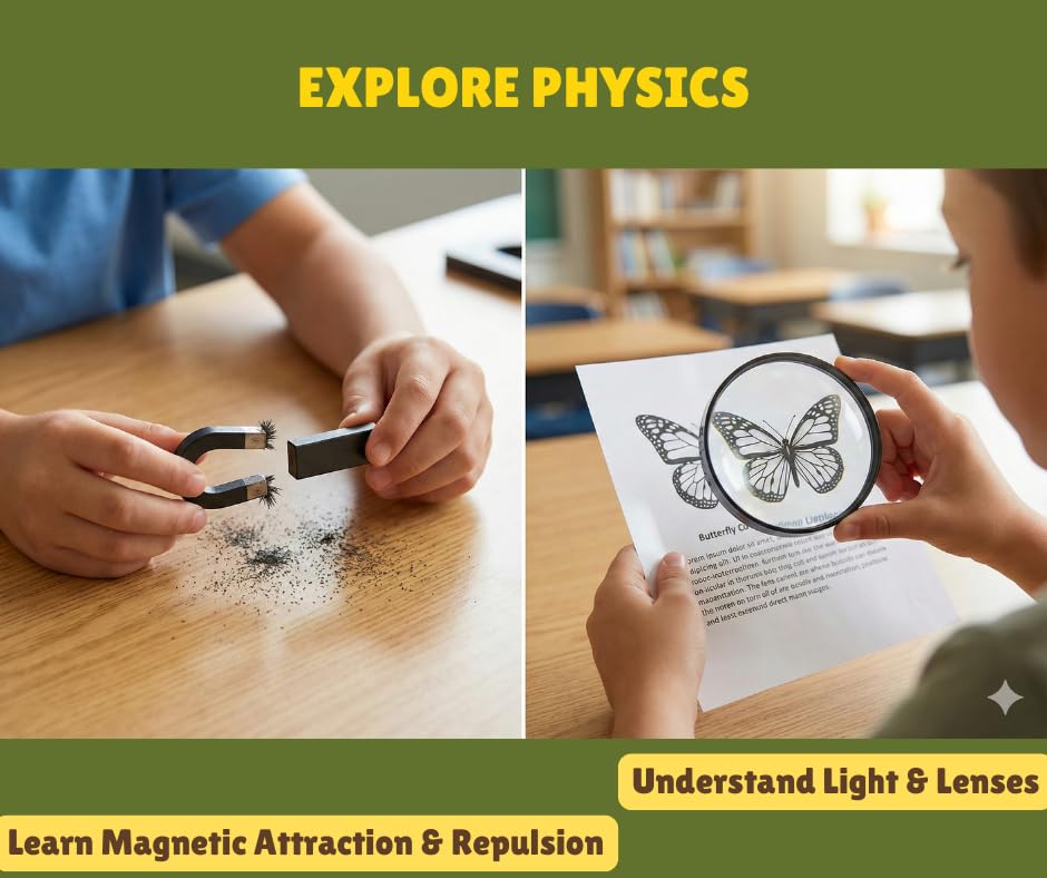 KLOOVY 3-in-1 Science Lab Kit for Kids | Biology, Chemistry & Physics Experiment Set