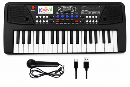 KLOOVY 37 Keys Keyboard Piano Toy with Recording, Rhythms & Animal Sounds