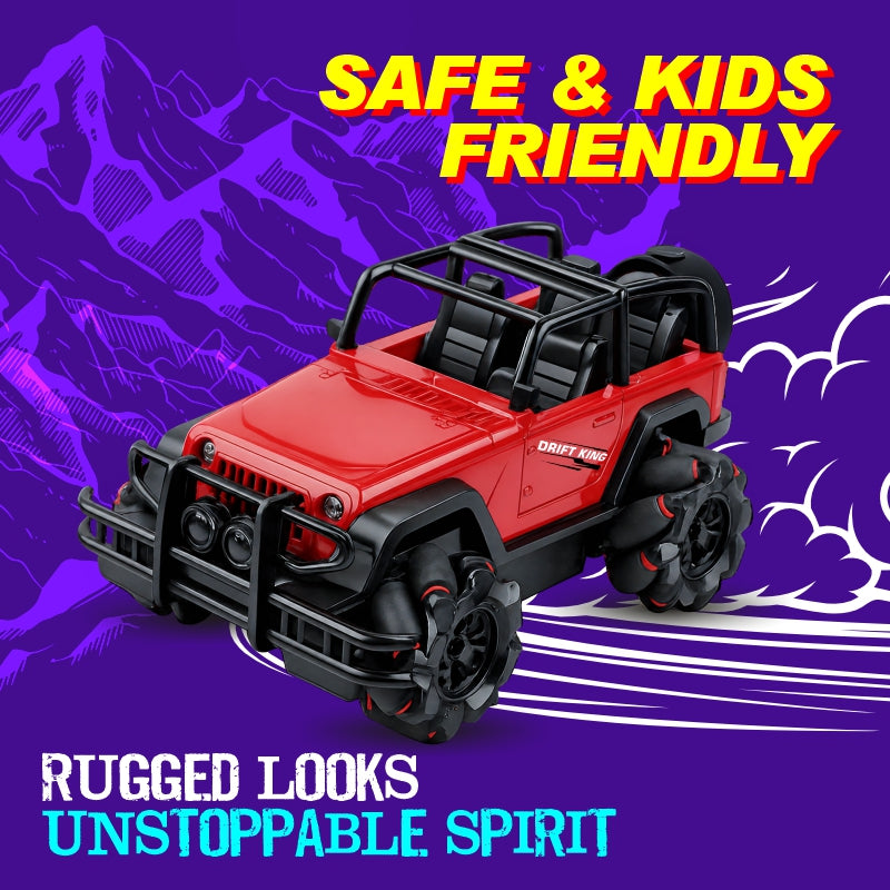 KLOOVY Drift King RC Drift Car for Kids | 2.4GHz Remote Control Sports Car | Rechargeable Battery | High Speed Racing & Drifting | USB Charging | LED Lights | Indoor & Outdoor Toy for Boys & Girls 6+ Years