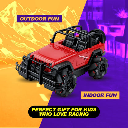 KLOOVY Drift King RC Drift Car for Kids | 2.4GHz Remote Control Sports Car | Rechargeable Battery | High Speed Racing & Drifting | USB Charging | LED Lights | Indoor & Outdoor Toy for Boys & Girls 6+ Years
